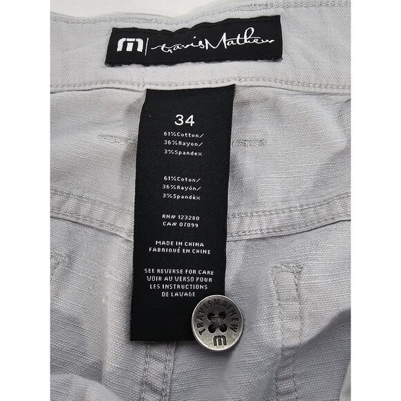 Travis Mathew pants mens size 34 light Gray performance Golf chino - Picture 5 of 6